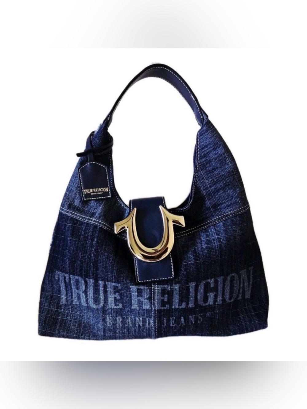 True Religion Frayed Denim Hobo Bag